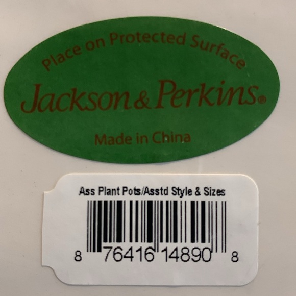 Jackson and Perkins striped holiday plant pot.  Approximately 3 3/4” x 3 1/4” - Picture 5 of 6